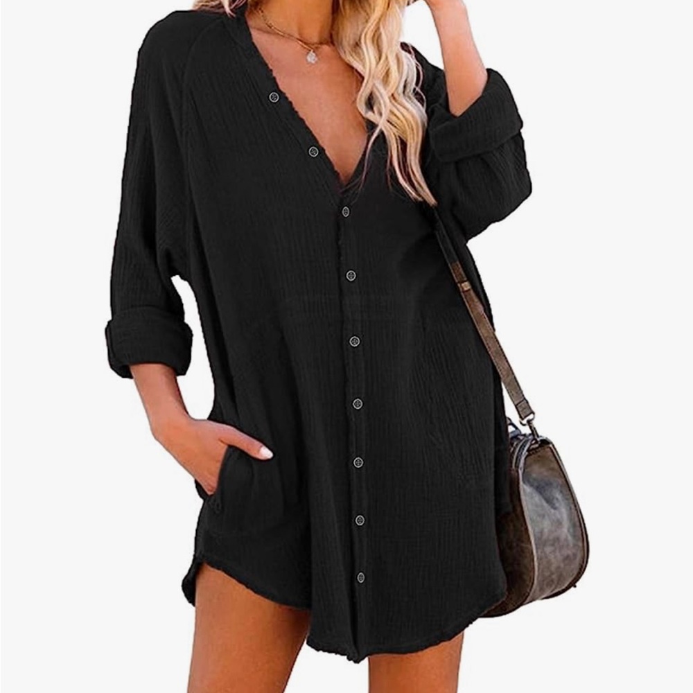 NWT Free People Dupe Black Tunic